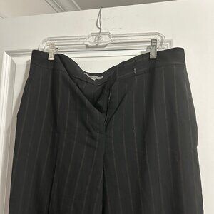 Ann Taylor Black (w/Brown Stripes) Dress Pants - Size 14